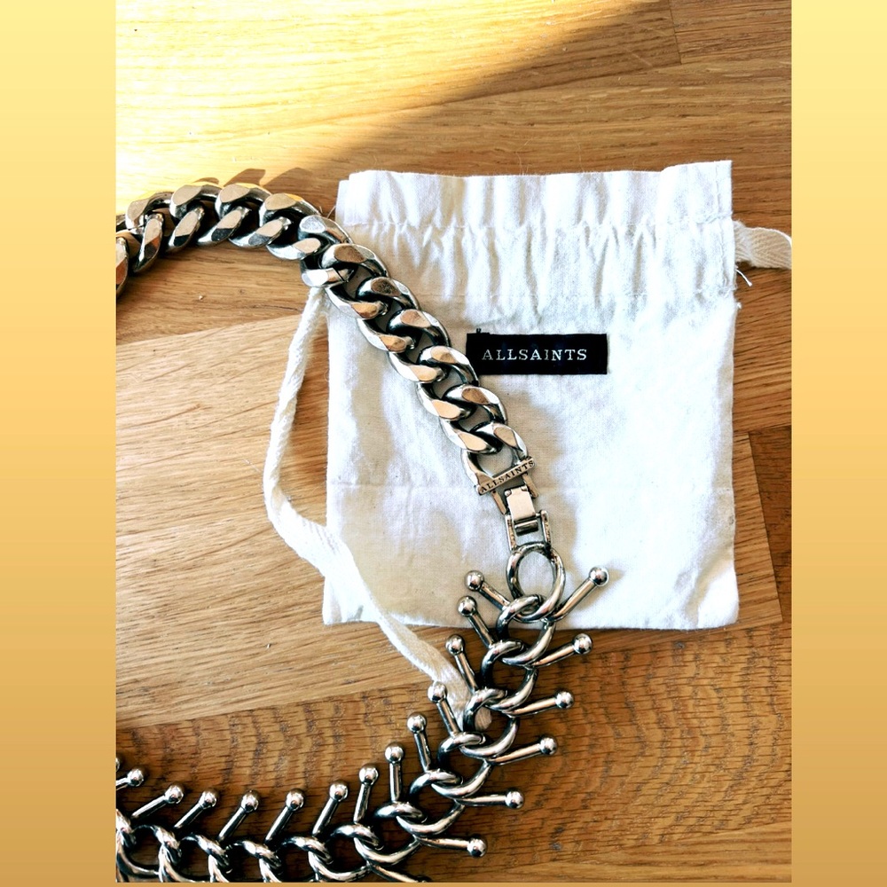 ALL SAINTS Thick 18” Chain Necklace in Silver/Steel - SOLD OUT EVERYWHERE